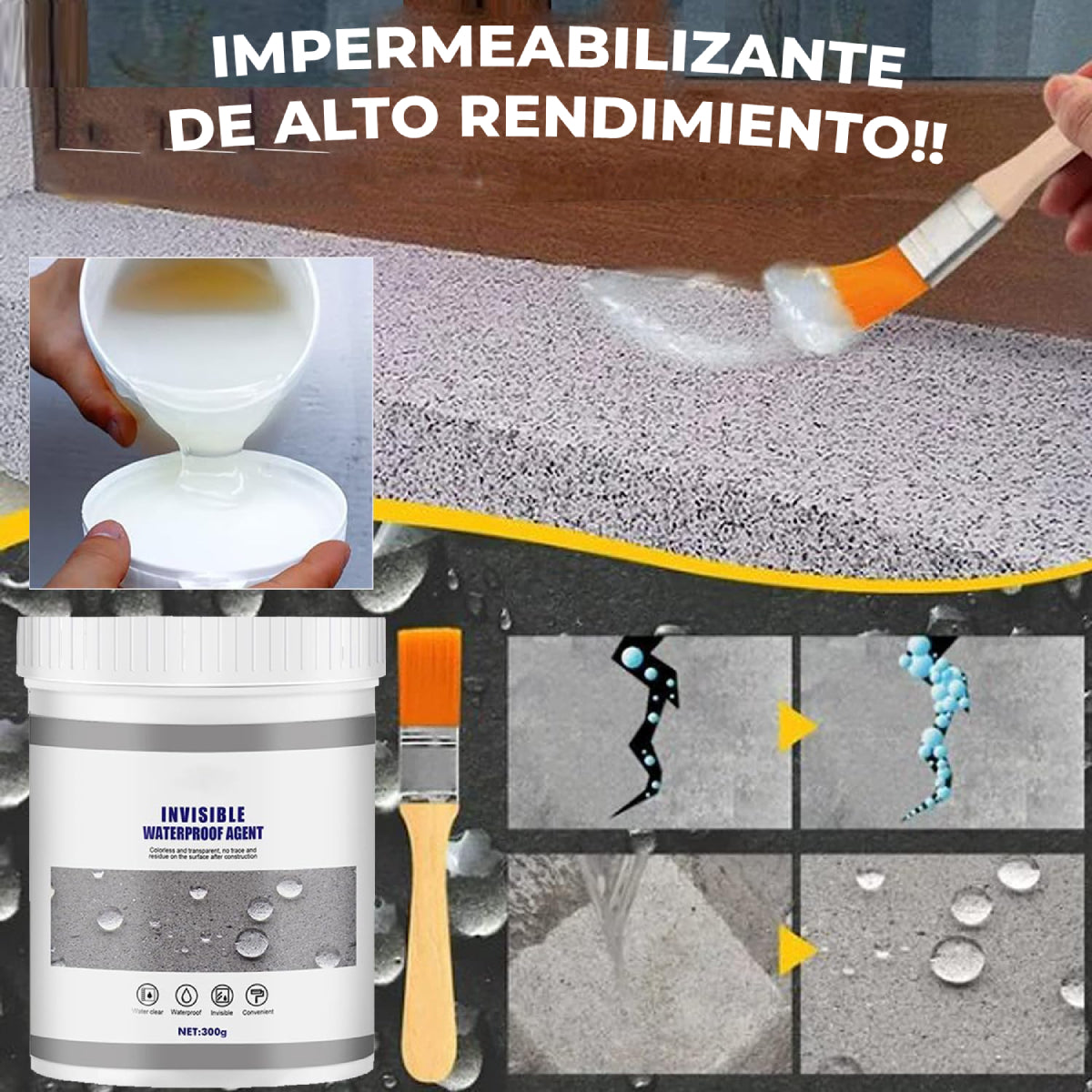 Sellador impermeabilizante invisible